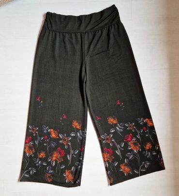 narandžaste pantalone: M (EU 38), L (EU 40), 2XL (EU 44), color - Black, Floral, Single-colored
