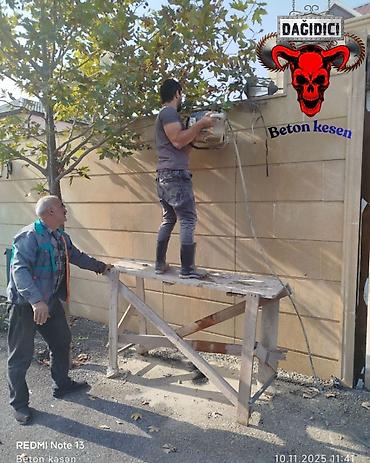 Beton işləri: Beton kəsmə xidməti təqdim olunur. Xidmətə daxildir: - Beton — 12