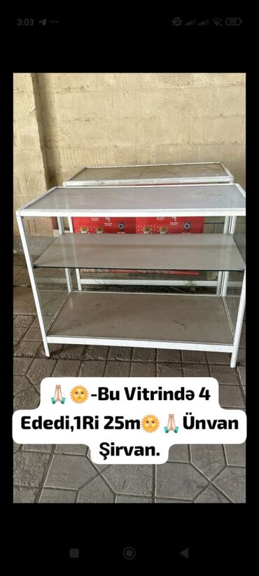 İnformatika: Şüşə vitrin stendi - Material: metal karkas, şüşə yan və ön panellər