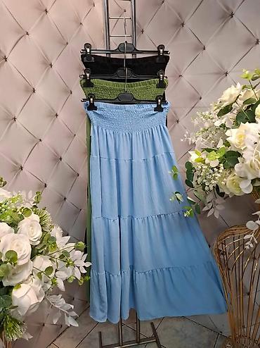 patike baletanke: Ženska boho suknja – dužina maxi/midi, sa širokim rastegljivim šmokom — 1