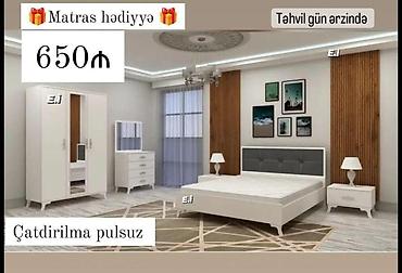 matras 160x200: Двуспальная кровать, Шкаф, Азербайджан, Новый — 1