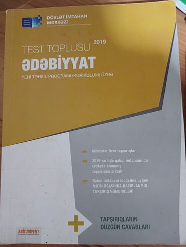 Kitablar, jurnallar, CD, DVD: Ədəbiyyat test toplusu 2019 Dim