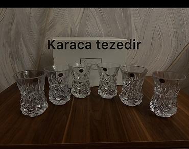 dekor qab: Stəkanlar, Şüşə, 6 ədədli dəst, Türkiyə — 1