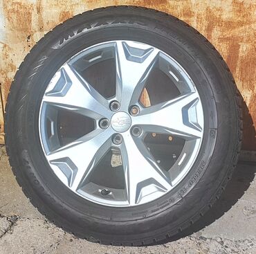 резина шипованная: Литые Диски R 17 Subaru, Комплект, отверстий - 5, Б/у