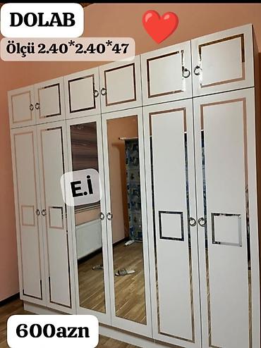 otaq qapi: Yeni, 6 qapı, Güzgülü, Ağ, Açılan, Düz dolab — 1