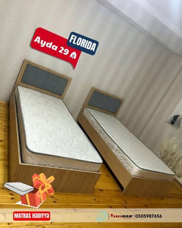 Çarpayılar: Yeni, Təknəfərlik çarpayı, Bazalı, Matras ilə, Siyirməsiz, Azərbaycan — 9