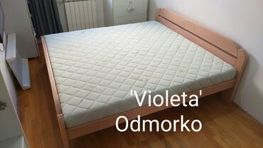 Kreveti: Drveni krevet u boji svetlog drveta,Parena Bukva, dizajniran da — 7