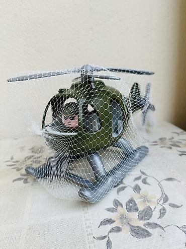 oyuncaq ev: Uşaq üçün plastik helikopter oyuncağı - Rəng: hərbi yaşıl gövdə, boz — 1