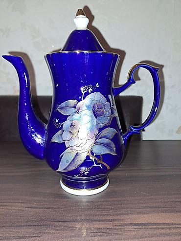 Qab-qacaq və mətbəx ləvazimatları: Çay dəsti, rəng - Mavi, Farfor, SSRİ — 7