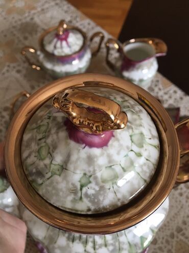Кухонные принадлежности: Чайный набор, цвет - Фиолетовый, Фарфор, 6 персон, Германия