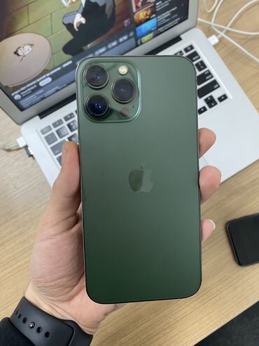 Apple iPhone: IPhone 13 Pro Max, 128 GB, Alpine Green, Zəmanət, Simsiz şarj, Face ID