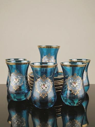 cay servizi: Çay dəsti, rəng - Mavi, 6 nəfərlik — 1