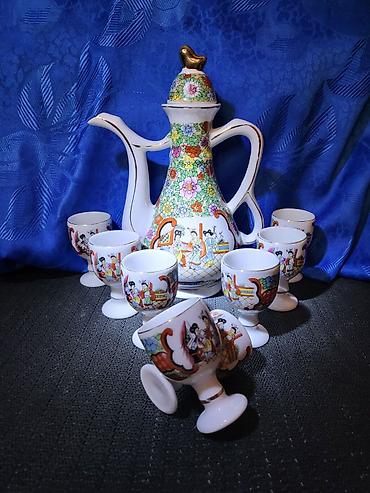retro luster: Porcelanski nov servis za zestoko pice iz 70ih godina Kina. Servis — 1