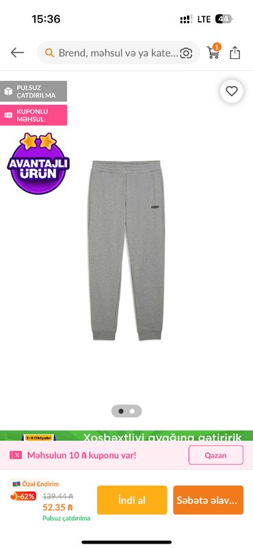 İdman dəstləri: İdman dəsti, Puma, M (EU 38), rəng - Boz