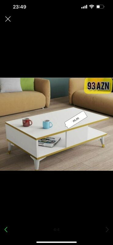 Masalar: Jurnal masası, Yeni, Açılmayan, Laminat, Dördbucaq masa — 26