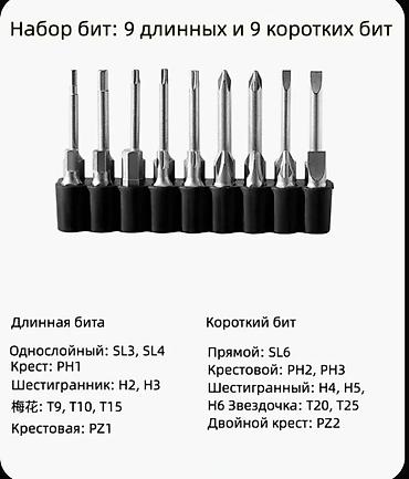 торкс: Электрическая отвертка Mi Xiaomi с прямой ручкой и много насадками - — 9