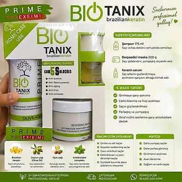 BIO TANIX Brazilian Keratin – saç üçün peşəkar qulluq dəsti Dəstin