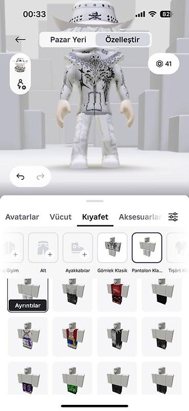 Kişi geyimləri: Məhsul: Roblox avatar dəsti – ağ/boz temalı “street-fashion” kombini — 5