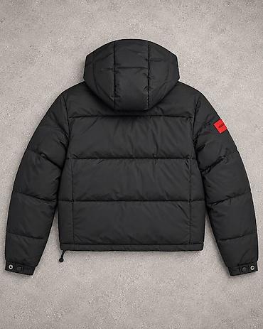 фирмы пуховиков: Зимняя Мужская пуховая куртка HUGO BOSS (чёрная) цена: 4700 — 3