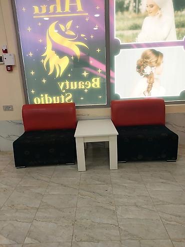 kafe ucun stullar: Gözəllik studiyası üçün rahat gözləmə dəsti Məhsul tərkibi: - 2 ədəd — 1