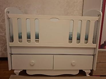 Beşiklər: Uşaq beşiyi – Sweet Baby, ağ rəng - Material: möhkəm ağ MDF/taxta — 1