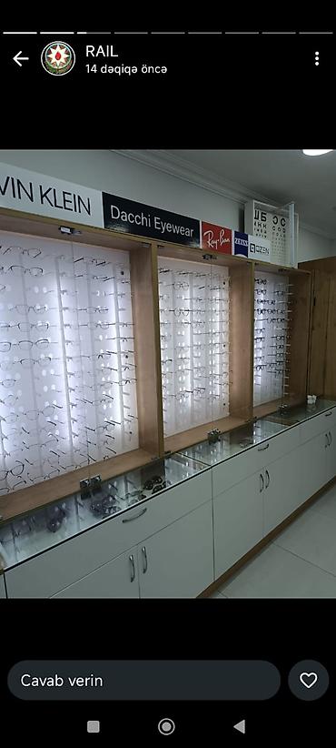 Готовый бизнес: Dəyərinin yarı qiymətinə optika üçün vitirin satılır — 2