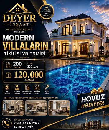 qapi: Dəyər İnşaat – Modern villaların tikintisi və təmiri - Sahə: 200 kv.m — 1