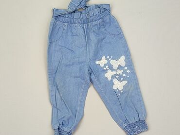 błękitne legginsy: Spodnie dresowe, So cute, 9-12 m, stan - Dobry