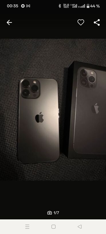 iphone 7 купить в бишкеке: IPhone 13 Pro Max, Колдонулган, 128 ГБ, Natural Titanium, Кабель, Заряддоочу түзүлүш, Коргоочу айнек, 87 %