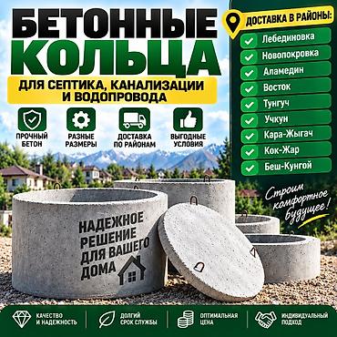 Бетонные кольца для септика, канализации и водопровода. - Прочный