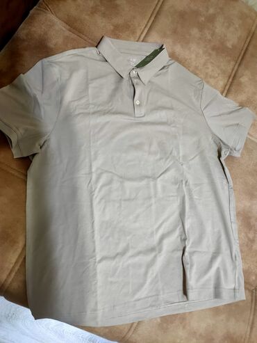 женская рубашка поло: Футболка H&M, XL (EU 42), цвет - Бежевый