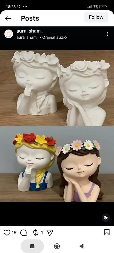 Fiqurlar: Fiqur, Gips, rəng - Ağ — 11