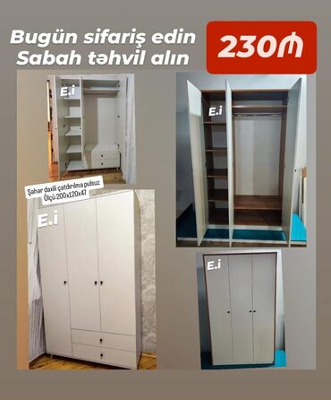 белая мебель в спальне: 3 qapılı dolab
dolab
dolablar