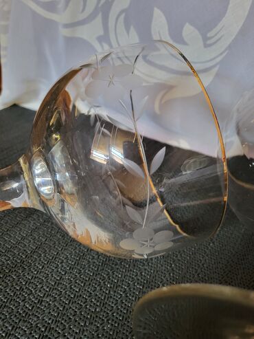 Čaše: Case kristal,rucni rad,gravura za dvoje 0,5 L,univerzalne iz 70ih — 9