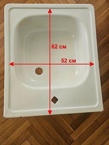 Santexnika: Mətbəx üçün emaye metal lavabo (kvadrat formalı) Sovet Советская — 1