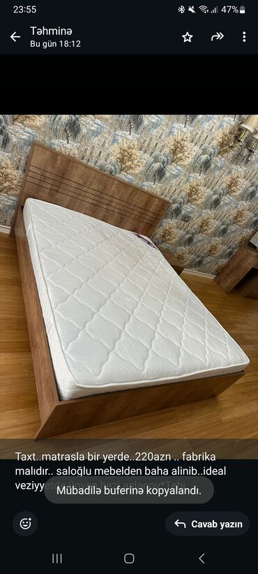 taxt doseklerinin satisi: Təknəfərlik çarpayı, Bazasız, Matras ilə, Siyirməsiz