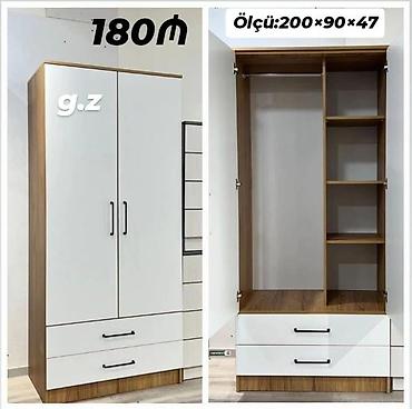 İki qapılı paltar dolabı - Ölçü: 200 × 90 × 47 sm (şəkildə