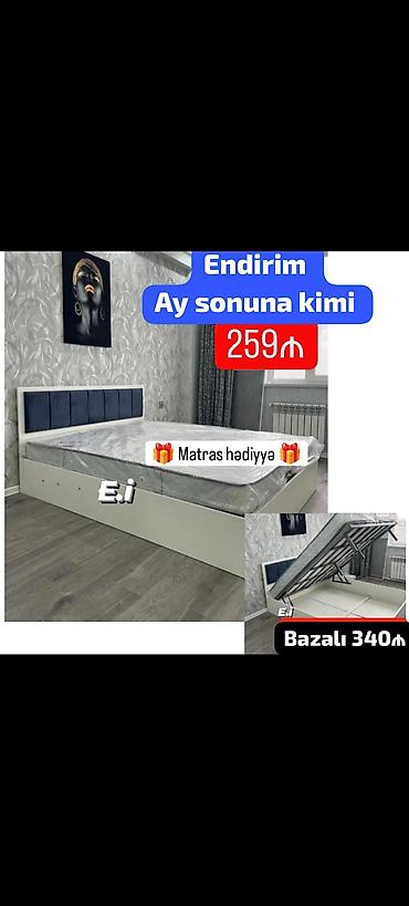 islenmis matras: Yeni, İkinəfərlik çarpayı, Bazalı, Matras ilə, Siyirməsiz — 1