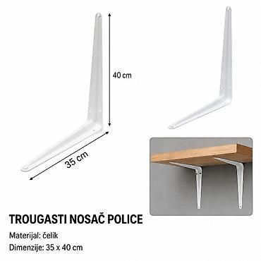 KMT Trougaoni nosač bela 9364584 Beli trougaoni nosač police od