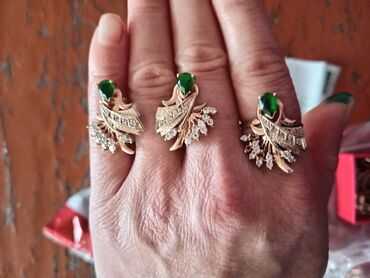 В комплекте: Кольцо, Серьги, Желтое золото, 585 проба, 12 г
