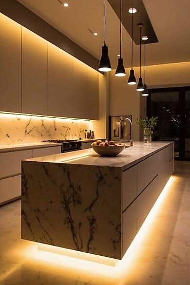 Кухонные гарнитуры: Кухонный гарнитур, цвет - Серый, МДФ — 8