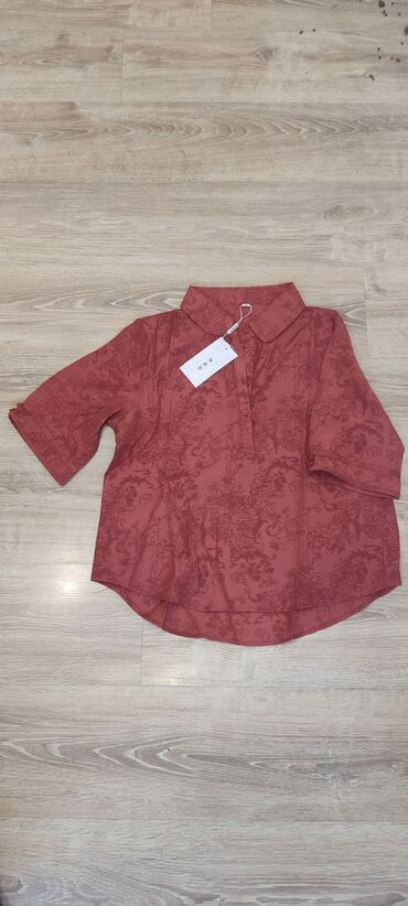 женские блузки из китая: Блузка, Классическая модель, Хлопок, Однотонный