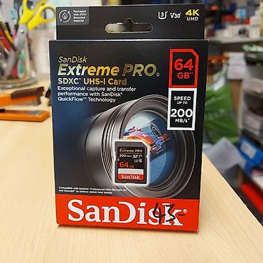 Satılır – SanDisk Extreme PRO 64GB SDXC Yaddaş Kartı ✔️ 64 GB yaddaş