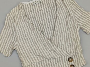 lniana bluzki bez rękawów: Blouse, Stradivarius, S (EU 36), condition - Good