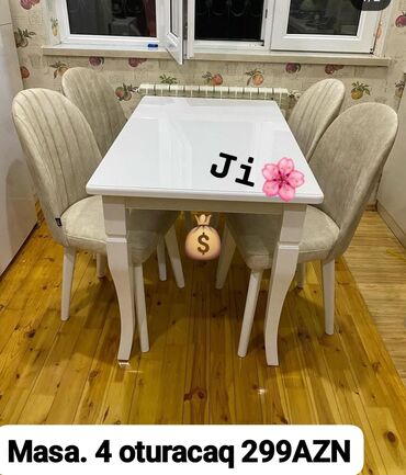 Masa və oturacaq dəstləri: Yeni, 4 stul