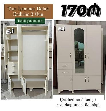 desmal: Tam laminat paltar dolabı - Ölçü: 120 x 200 x 47 sm (şəkildə “120 — 5