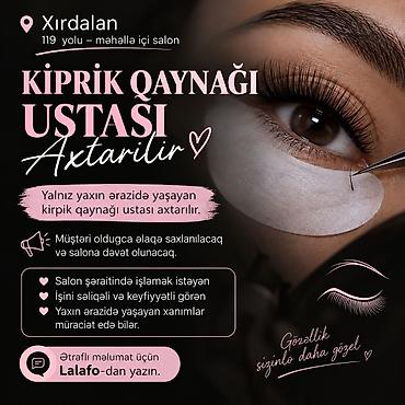 sac ustasi axtarilir: Xırdalan, 119 yolu – məhəllə içi salon Kiprik qaynağı ustası — 1