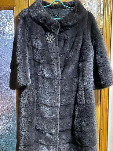 сумка мамы: Шуба, Норка, По колено, С капюшоном, XL, L — 1