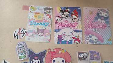 hello kitty oyuncaq: Sanrio temalı stiker və kart seti Məzmun: 3 kart(1 orginal)1 sleeve — 2