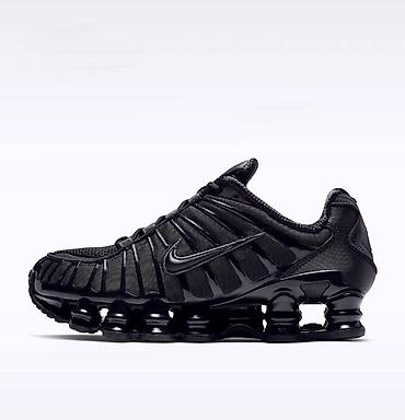 2000 dinara: Nike Shox tenisice – potpuno crne - Model sa prepoznatljivim Shox — 1